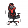 Irodai/gamer szék Bluetooth hangszórókkal, fekete/piros, CARPI
