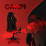 Irodai/gamer szék Bluetooth hangszórókkal, fekete/piros, CARPI