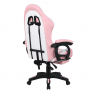 Irodai/gamer szék RGB LED világítással, rózsaszín/fehér, JOVELA