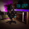 Irodai/gamer szék, fekete/neomint, JORIK