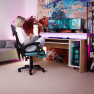 Irodai/gamer szék, fekete/neomint, JORIK