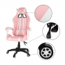 Irodai/gamer szék, rózsaszín/fehér, PINKY