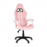 Irodai/gamer szék, rózsaszín/fehér, PINKY