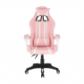 Irodai/gamer szék, rózsaszín/fehér, PINKY