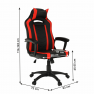 Irodai/gamer szék, fekete/piros, AGENA