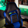 Irodai/gamer szék, kék/fekete, GUNNER