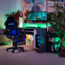 Irodai/gamer szék, kék/fekete, GUNNER