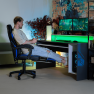 Irodai/gamer szék, kék/fekete, GUNNER
