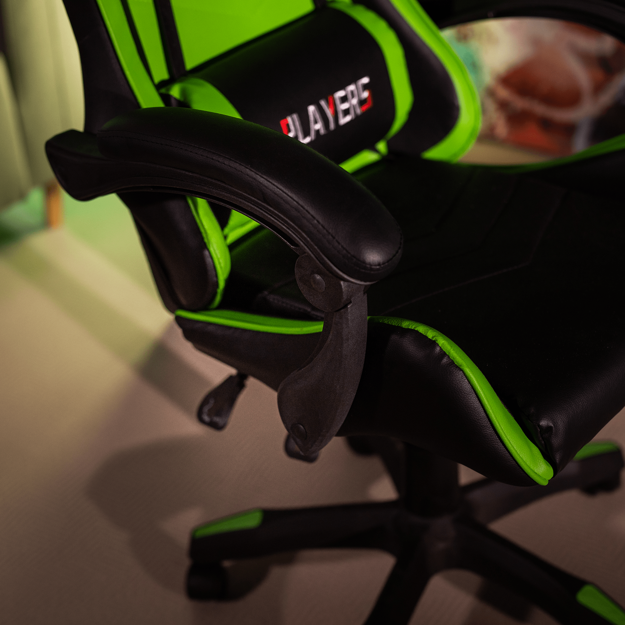 Irodai/gamer szék, zöld/fekete, JAMAR