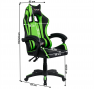 Irodai/gamer szék, zöld/fekete, JAMAR