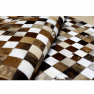 Luxus bőrszőnyeg, barna/fekete/fehér, patchwork, 200x304, bőr TIP 3