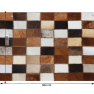 Luxus bőrszőnyeg, barna/fekete/fehér, patchwork, 200x304, bőr TIP 3