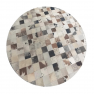 Luxus bőrszőnyeg, fehér/szürke/barna , patchwork, 200x200, bőr TIP 10