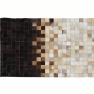 Luxus bőrszőnyeg, fehér/barna /fekete, patchwork, 70x140, bőr TIP 7