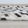 Luxus bőrszőnyeg, fekete/bézs/fehér, patchwork, 150x150, bőr TIP 8