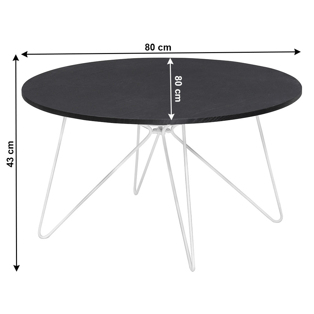 Dohányzóasztal, fekete tölgy/fehér, MIKEL NEW Dohányzóasztal, fekete tölgy/fehér, MIKEL NEW