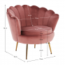 Fotel Art-deco stílusban, rózsaszín Velvet anyag/gold króm-arany, NOBLIN Fotel Art-deco stílusban, rózsaszín Velvet anyag/gold króm-arany, NOBLIN