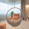 Függő fotel, átlátszó/arany/rózsaszín, BUBBLE TYP 1