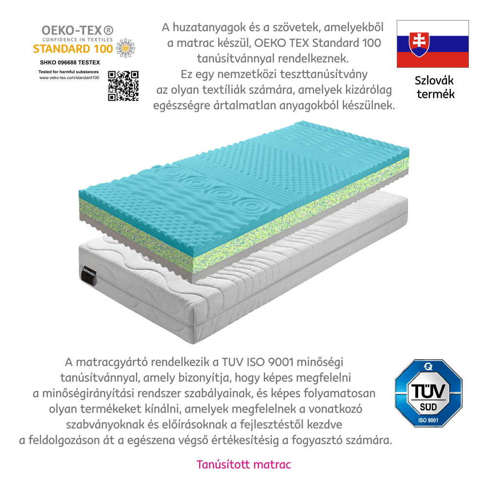 Matrac, habszivacs, 90x200, BE KATARÍNA 10 NEW Matrac, habszivacs, 90x200, BE KATARÍNA 10 NEW