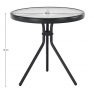 Kerti kisasztal, fekete acél/edzett üveg, HABIR Kerti kisasztal, fekete acél/edzett üveg, HABIR