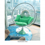 Függő fotel állvánnyal, átlátszó/arany/szürke, BUBBLE NEW TYP 2