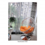 Függő fotel állvánnyal, átlátszó/arany/szürke, BUBBLE NEW TYP 2