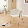 Design étkezőszék, fehér Ivory/rose gold króm rózsaszín, ADIMAR