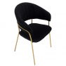 Design étkezőszék, fekete Velvet szövet/gold króm arany, DASMIN TYP 1 Design étkezőszék, fekete Velvet szövet/gold króm arany, DASMIN TYP 1
