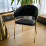 Design étkezőszék, fekete Velvet szövet/gold króm arany, DASMIN TYP 1 Design étkezőszék, fekete Velvet szövet/gold króm arany, DASMIN TYP 1