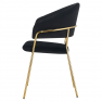 Design étkezőszék, fekete Velvet szövet/gold króm arany, DASMIN TYP 1