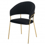 Design étkezőszék, fekete Velvet szövet/gold króm arany, DASMIN TYP 1
