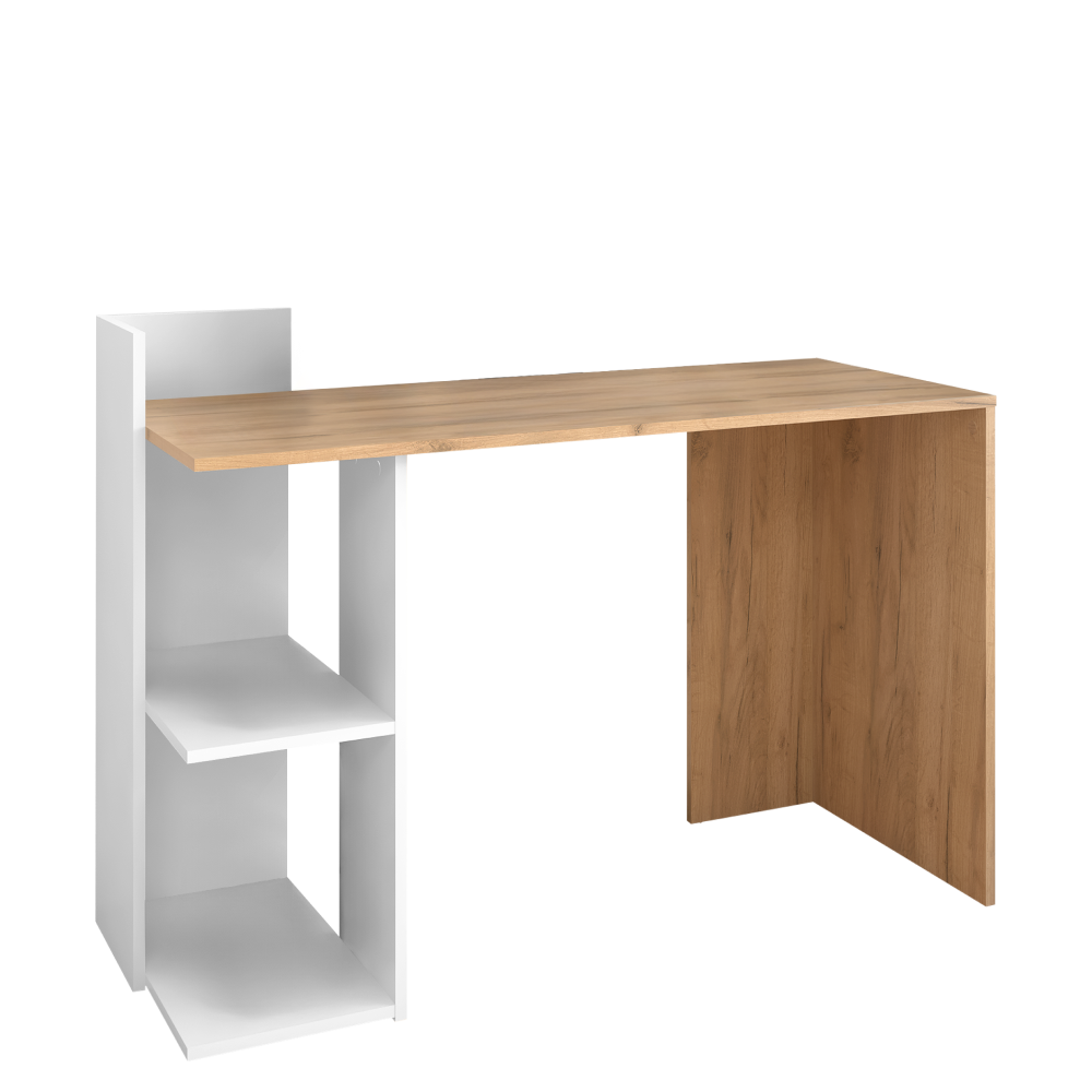 Számítógépasztal, artisan tölgy/fehér, ANDREO NEW