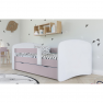 Ágy ráccsal és tárolóhellyel 90x200, fehér/rózsaszín, COCOLINO Ágy ráccsal és tárolóhellyel 90x200, fehér/rózsaszín, COCOLINO