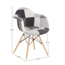 Fotel, anyag patchwork/bükk, KUBIS 2 NEW