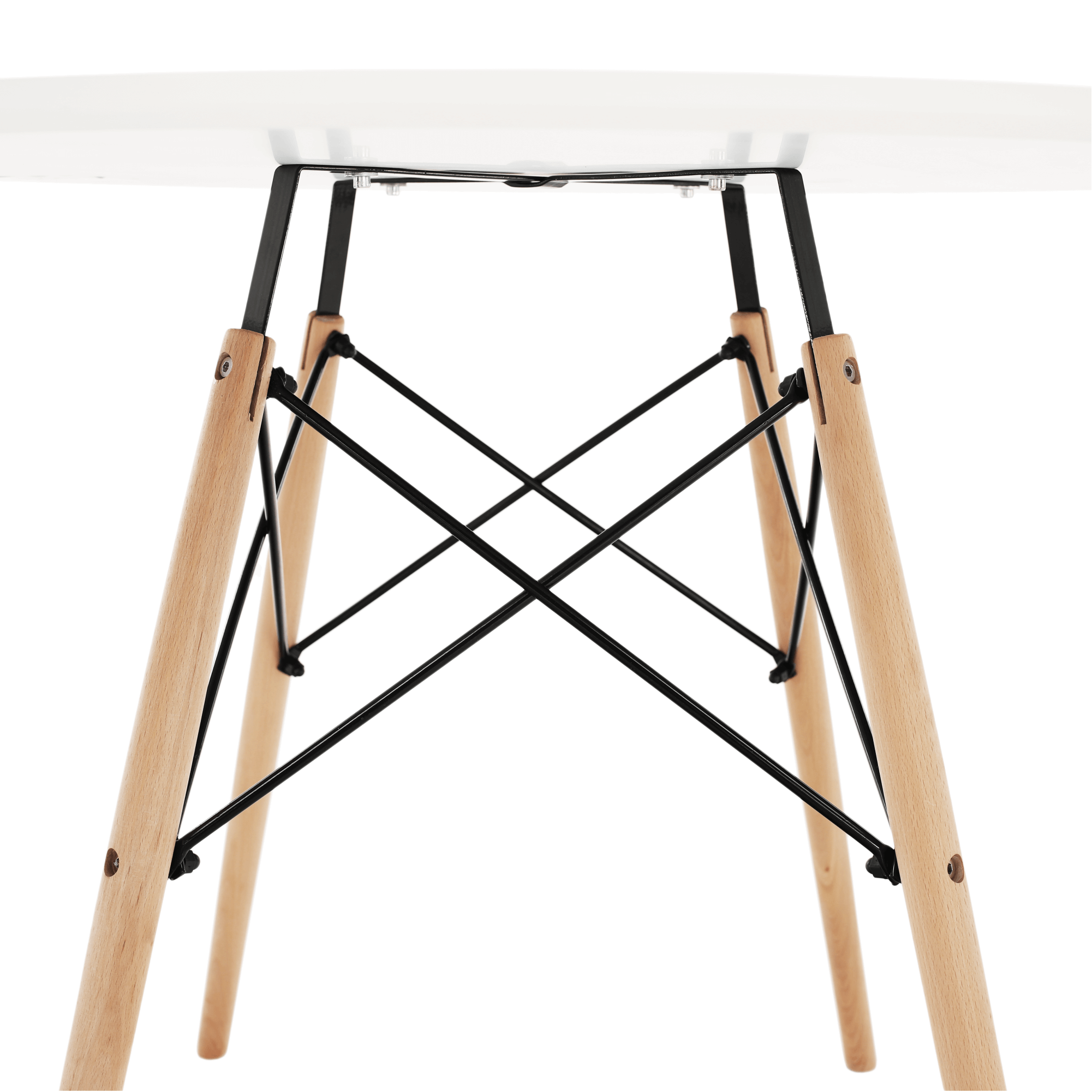 Étkezőasztal,  fehér/bükk, átmérő 90 cm, GAMIN 2 NEW 90