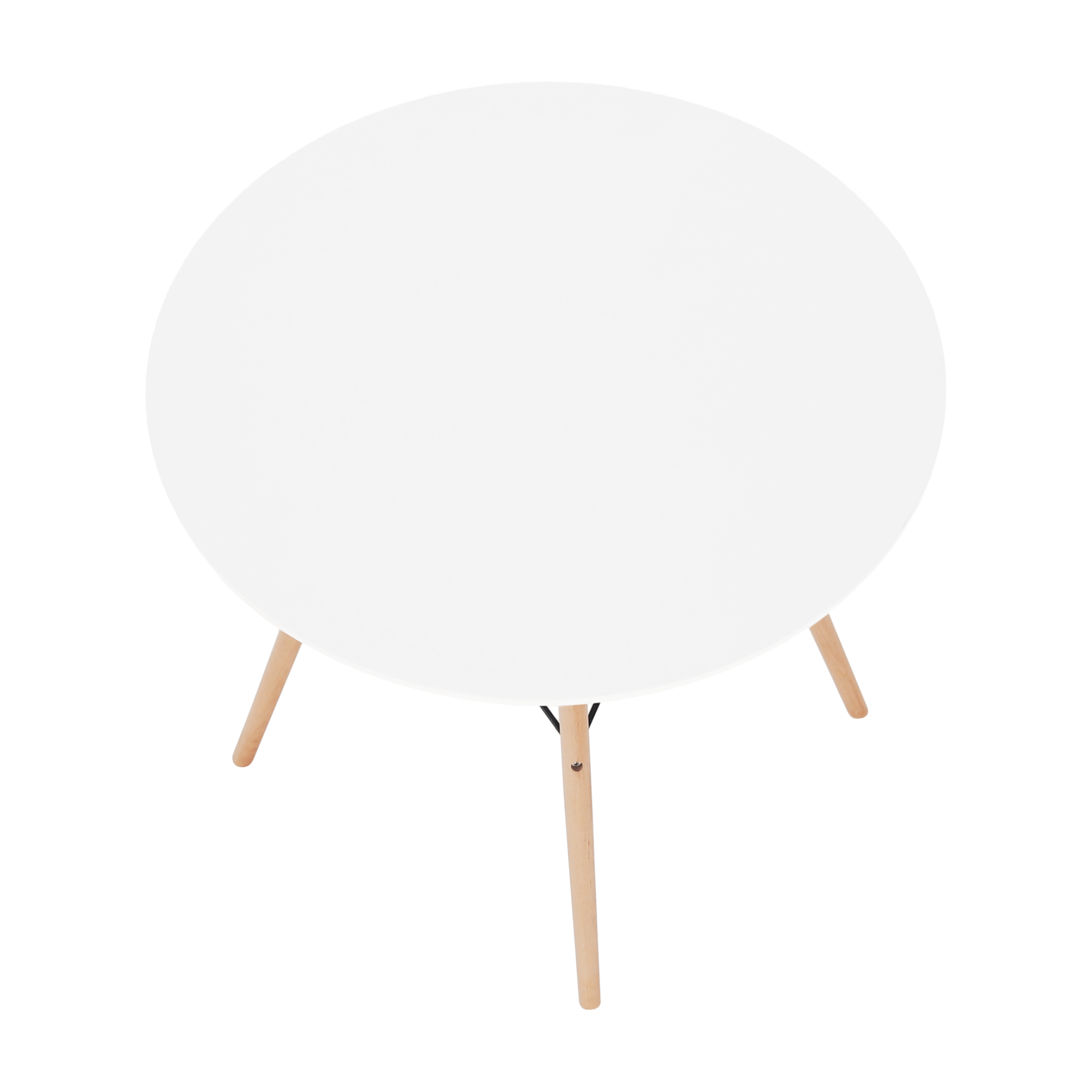 Étkezőasztal,  fehér/bükk, átmérő 90 cm, GAMIN 2 NEW 90
