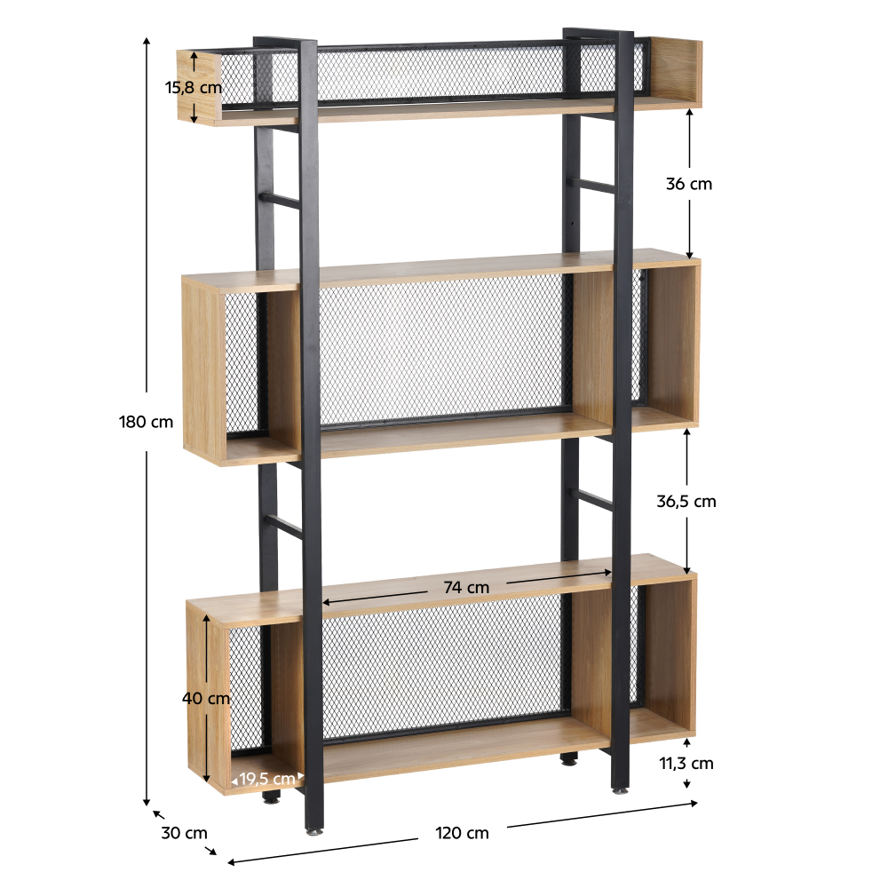 3 polcos polcállvány. tolgy/fekete. KILIS NEW TYP 3 3 polcos polcállvány. tolgy/fekete. KILIS NEW TYP 3