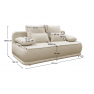 Kihúzható kanapé. bézs melír. LAGO