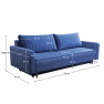 Kihúzható kanapé. kék. PALEM