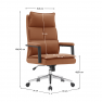 Irodai szék. barna camel ekobőr/króm. KAHIL Irodai szék. barna camel ekobőr/króm. KAHIL
