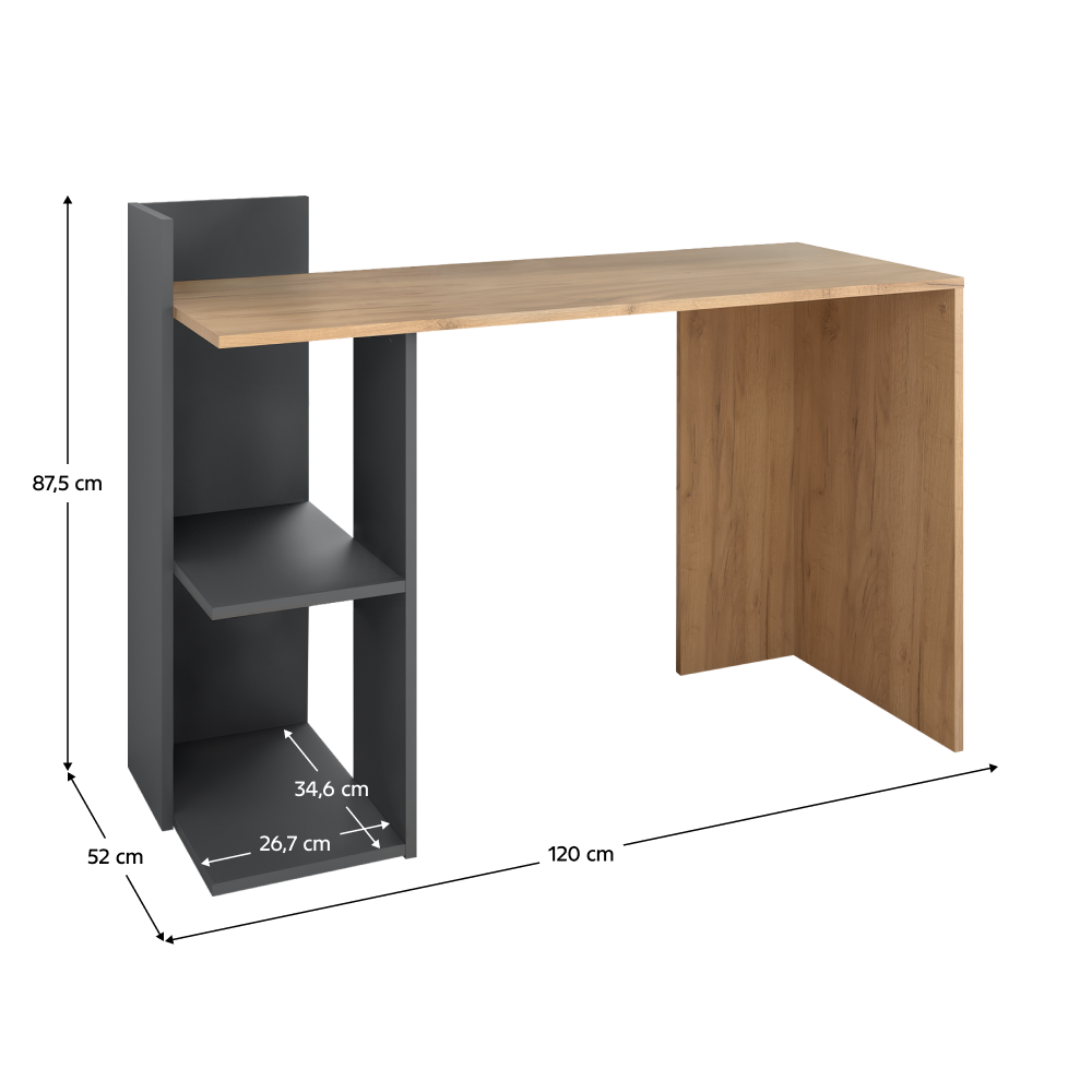 Számítógépasztal. tolgy craft arany/grafit. ZINO NEW Számítógépasztal. tolgy craft arany/grafit. ZINO NEW