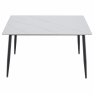 Étkezőasztal. fehér márvány/fekete. 121x71 cm. FLORENC TYP 1