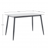 Étkezőasztal. fehér márvány/fekete. 121x71 cm. FLORENC TYP 1