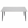 Étkezőasztal. fehér márvány/fekete. 160x80 cm. FLORENC TYP 2