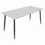 Étkezőasztal. fehér márvány/fekete. 160x80 cm. FLORENC TYP 2