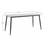 Étkezőasztal. fehér márvány/fekete. 160x80 cm. FLORENC TYP 2
