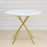Étkezőasztal. fehér márvány/gold arany króm. átmérő 90 cm. MEKNER Étkezőasztal. fehér márvány/gold arany króm. átmérő 90 cm. MEKNER