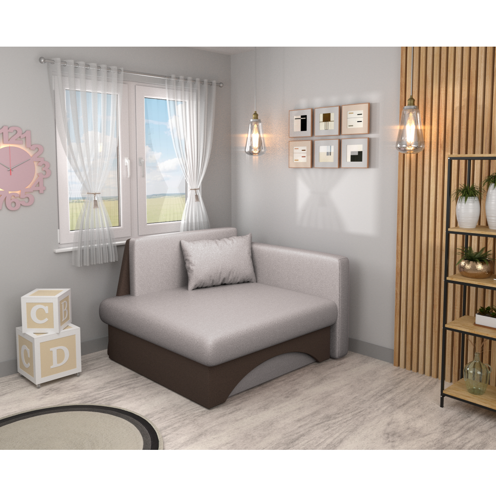 Kinyitható fotel. bézses szürke Taupe/barna. KUBOŠ NEW UNI