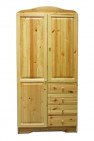 2 ajtós 4 fiókos naturlakkozott fenyő szekrény