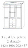 Fenyő szekrény 3 ajtós középen 4 fiókos Fenyő szekrény 3 ajtós középen 4 fiókos